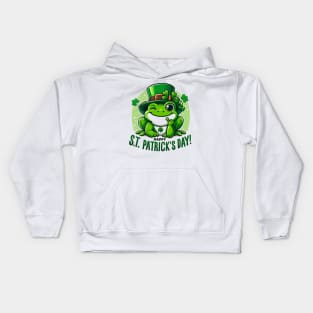 St Patricks Day Frog Face Saint Pattys Paddys Men Women Kids Kids Hoodie